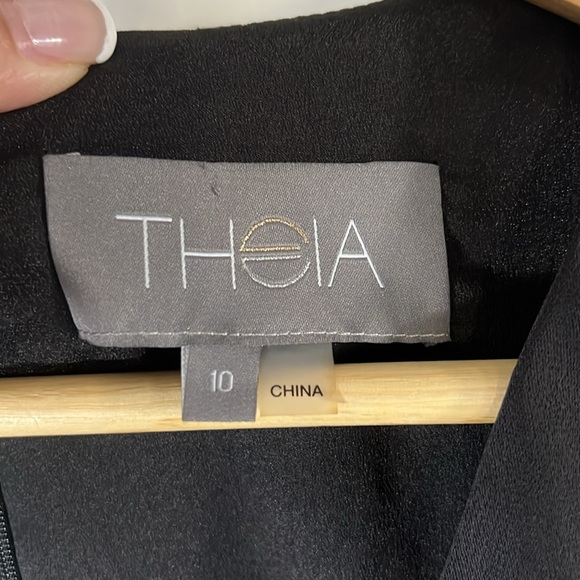Theia Black Midi cocktail Dress - Picture 13 of 15